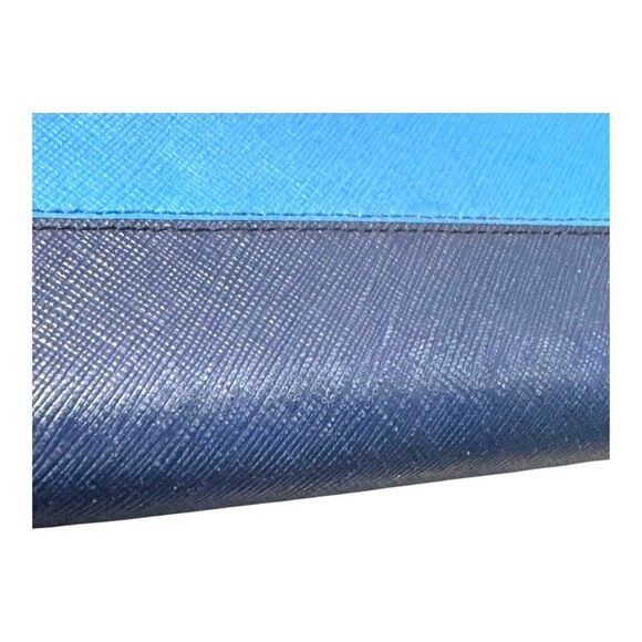 MCM Womens Saffiano Birhgt Blue Leather Zip-Around Wallet Clutch & Navy READ - Picture 4 of 11